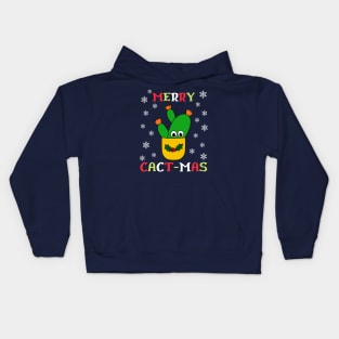 Merry Cact Mas - Opuntia Microdasys Cactus In Christmas Holly Pot Kids Hoodie